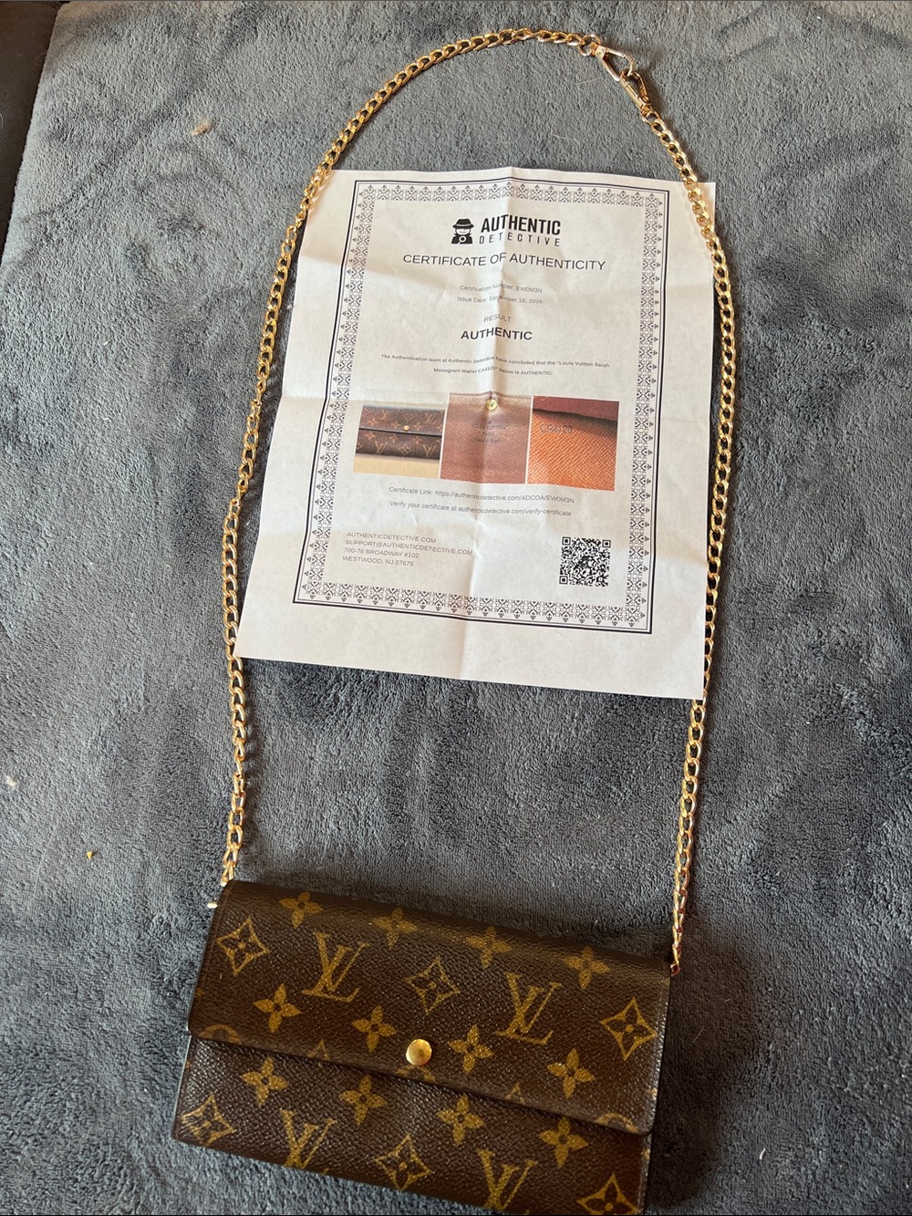 Louis Vuitton Brown Monogram Chain Crossbody Wallet